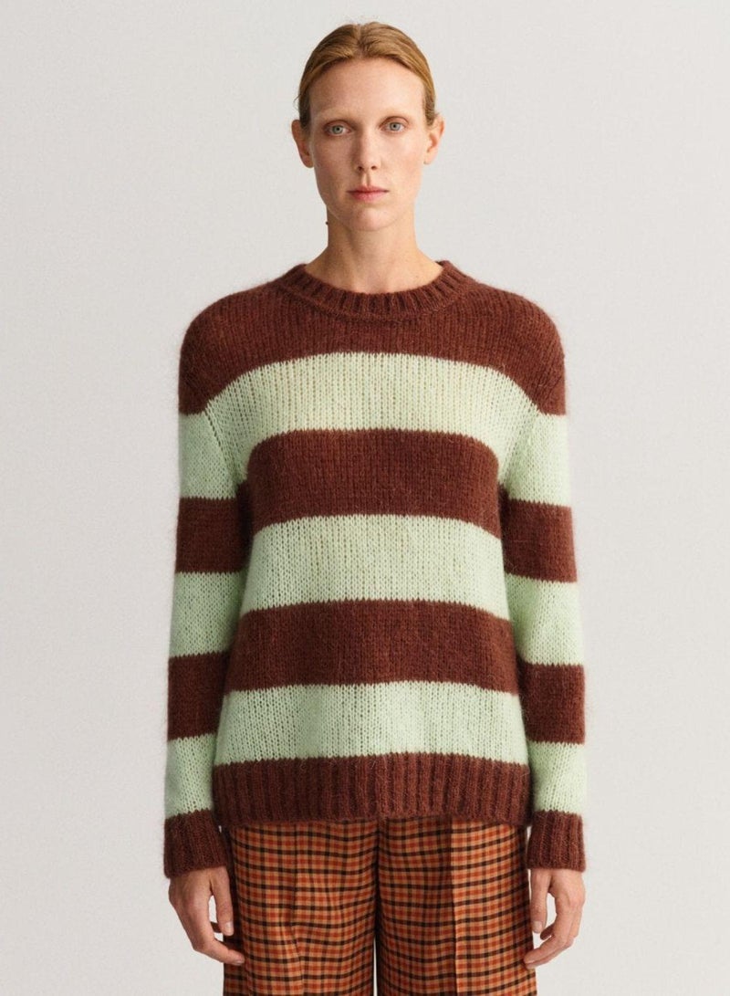 Gant Mohair Striped Crew Neck Sweater