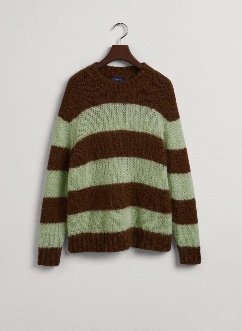 Gant Mohair Striped Crew Neck Sweater