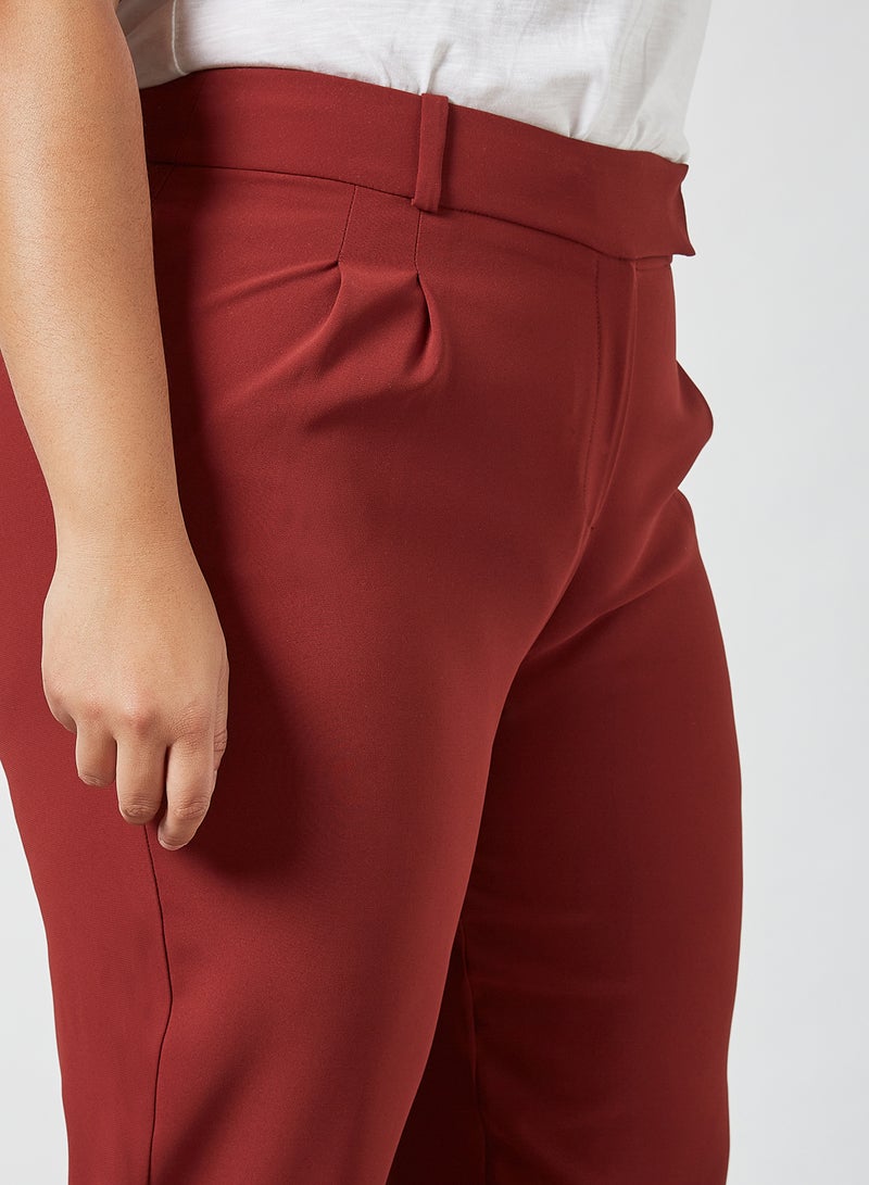 Plus Size Cropped Pants Red Wine