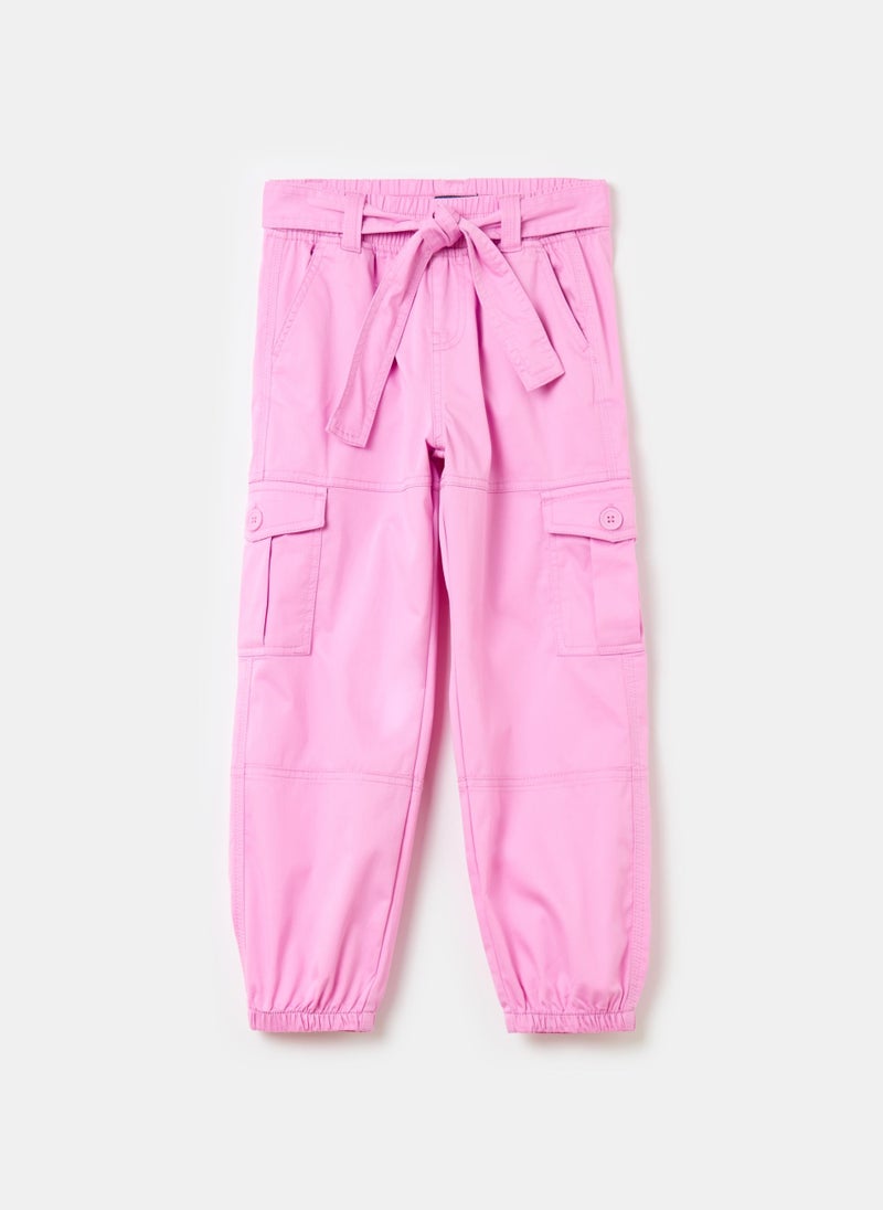 Cargo trousers with belt