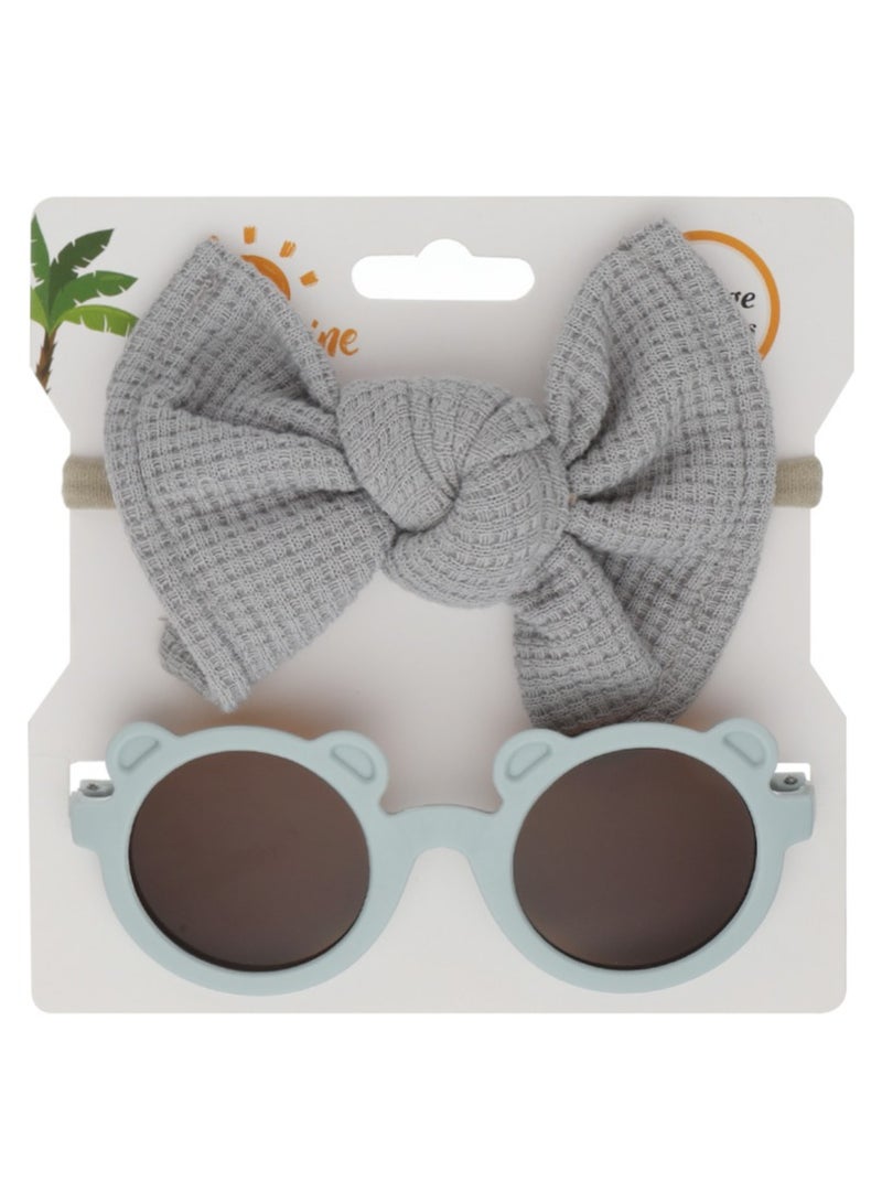 Aila Glasses and Headband Set For Babies and Girls - Grey