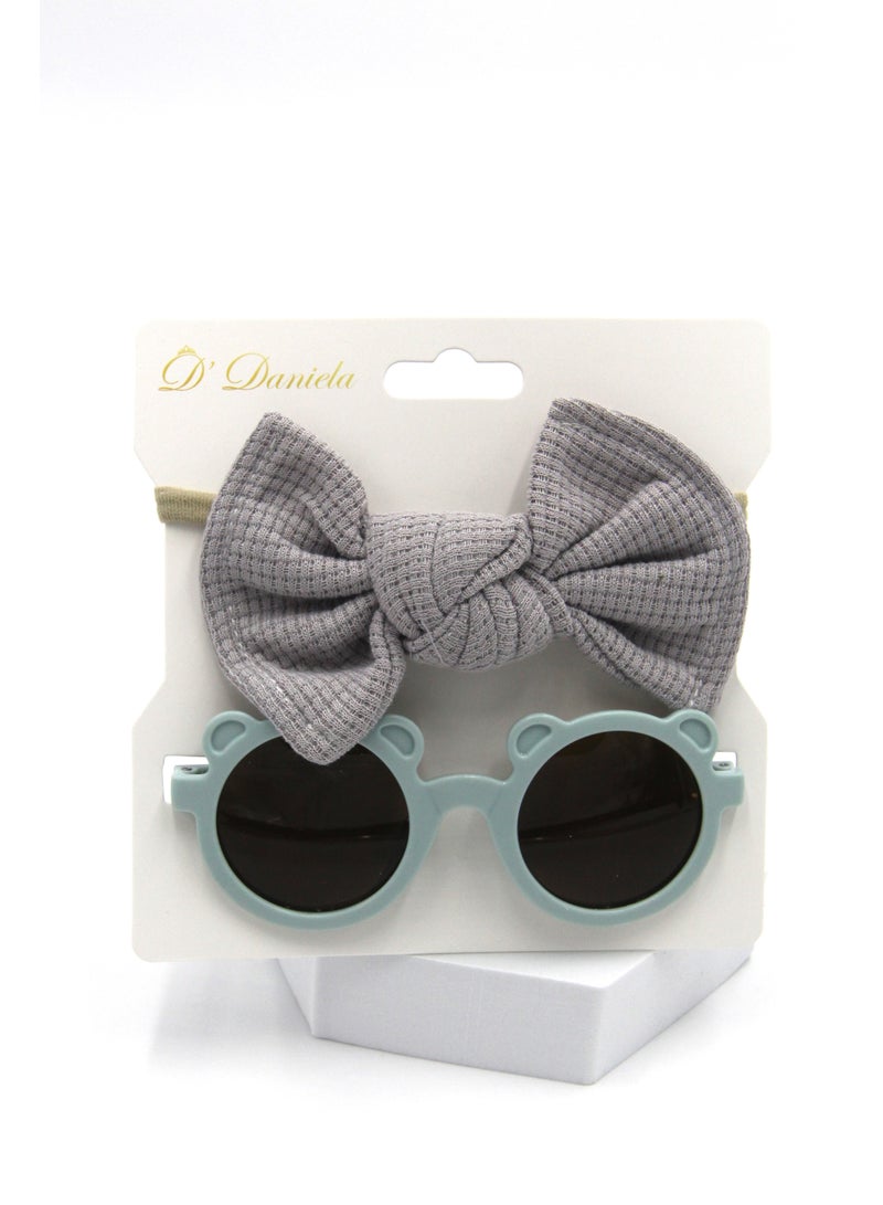 Aila Glasses and Headband Set For Babies and Girls - Grey