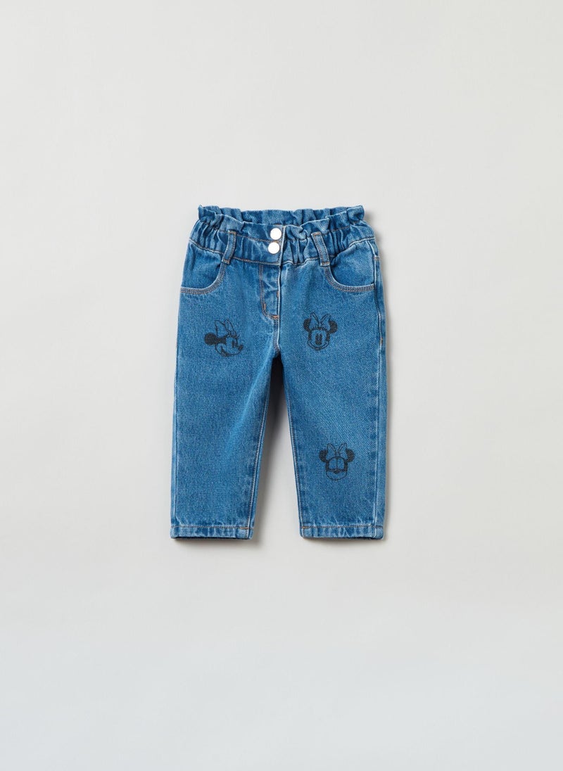 OVS Slouchy Jeans With Disney Baby Minnie Mouse Print