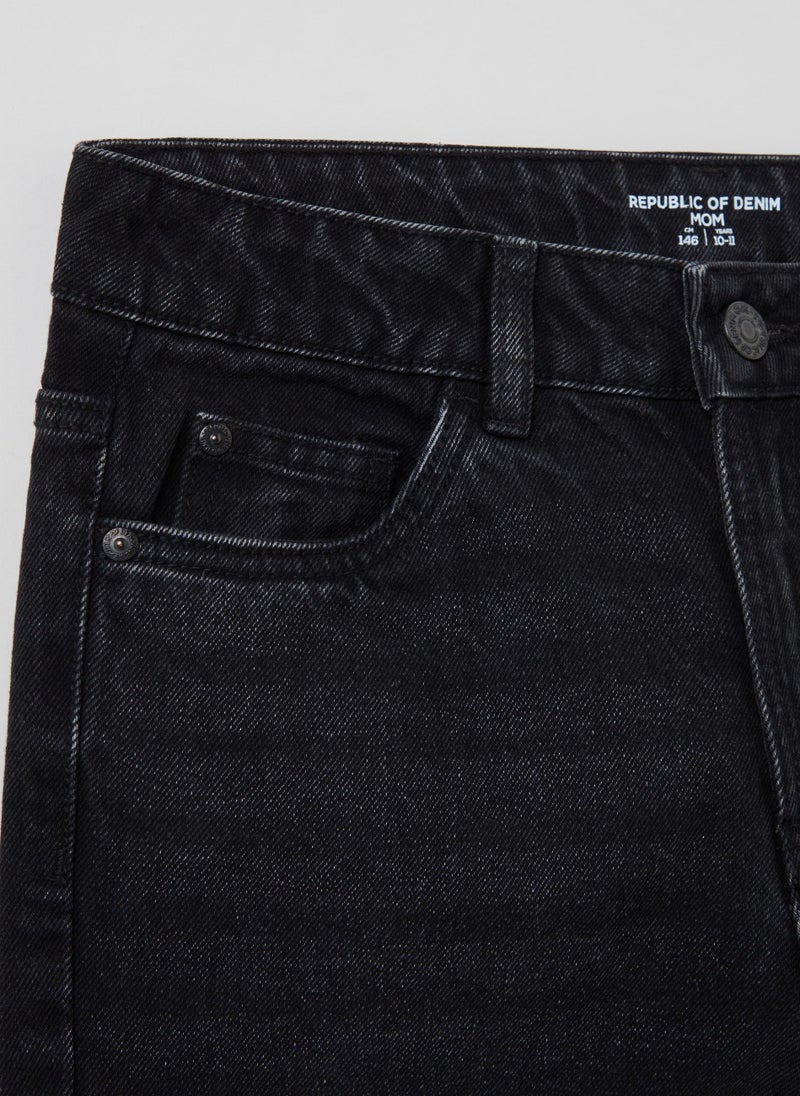 5-pocket, mum-fit jeans