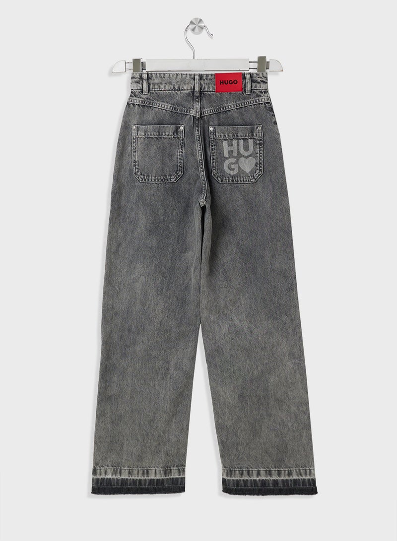 Kids Straight Fit Denim Jeans