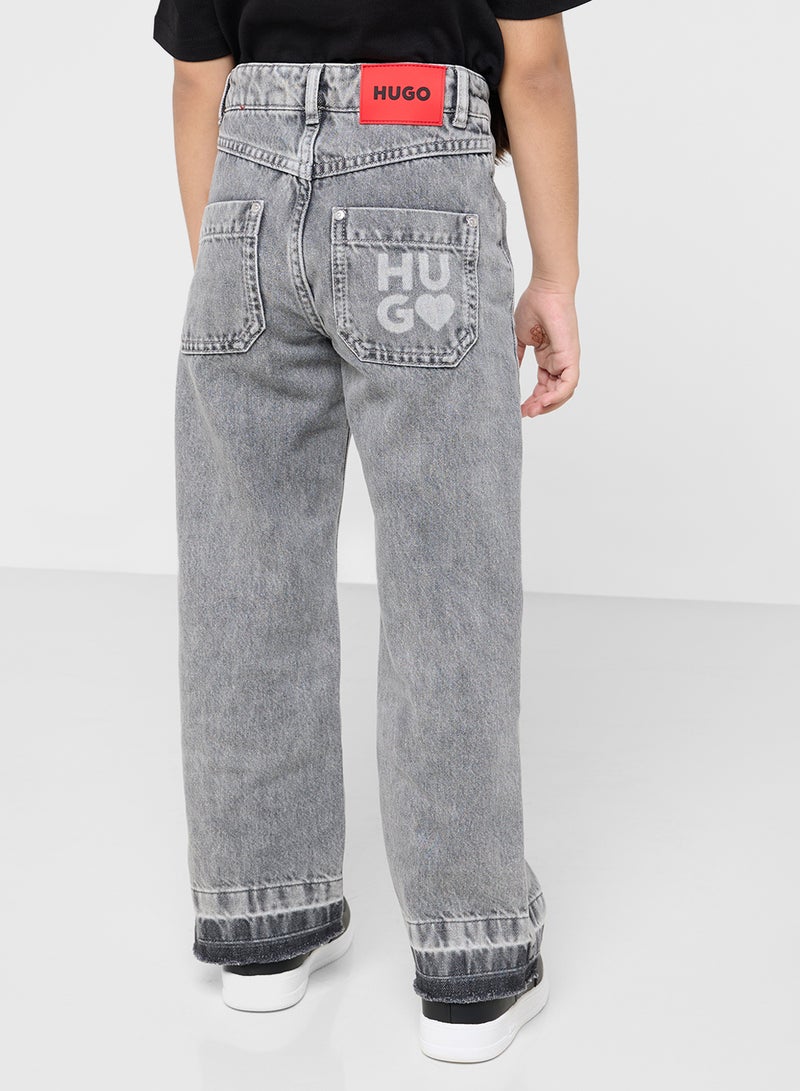 Kids Straight Fit Denim Jeans