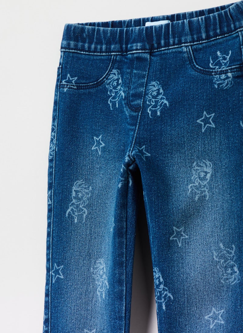 Jeggings with Elsa and stars print