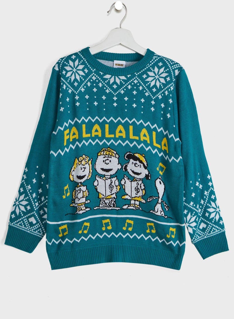 Kids Peanuts Christmas Sweater