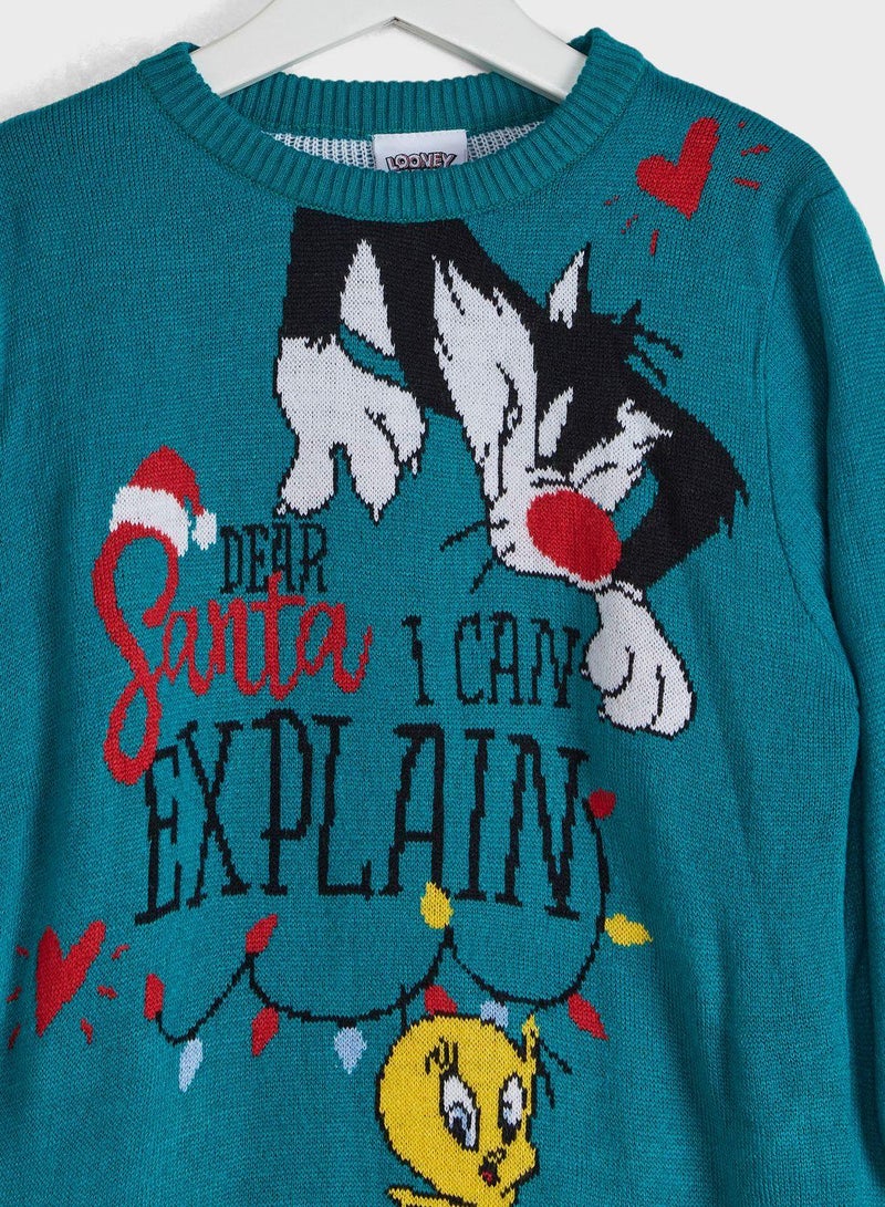 Kids Looney Tune Christmas Sweater