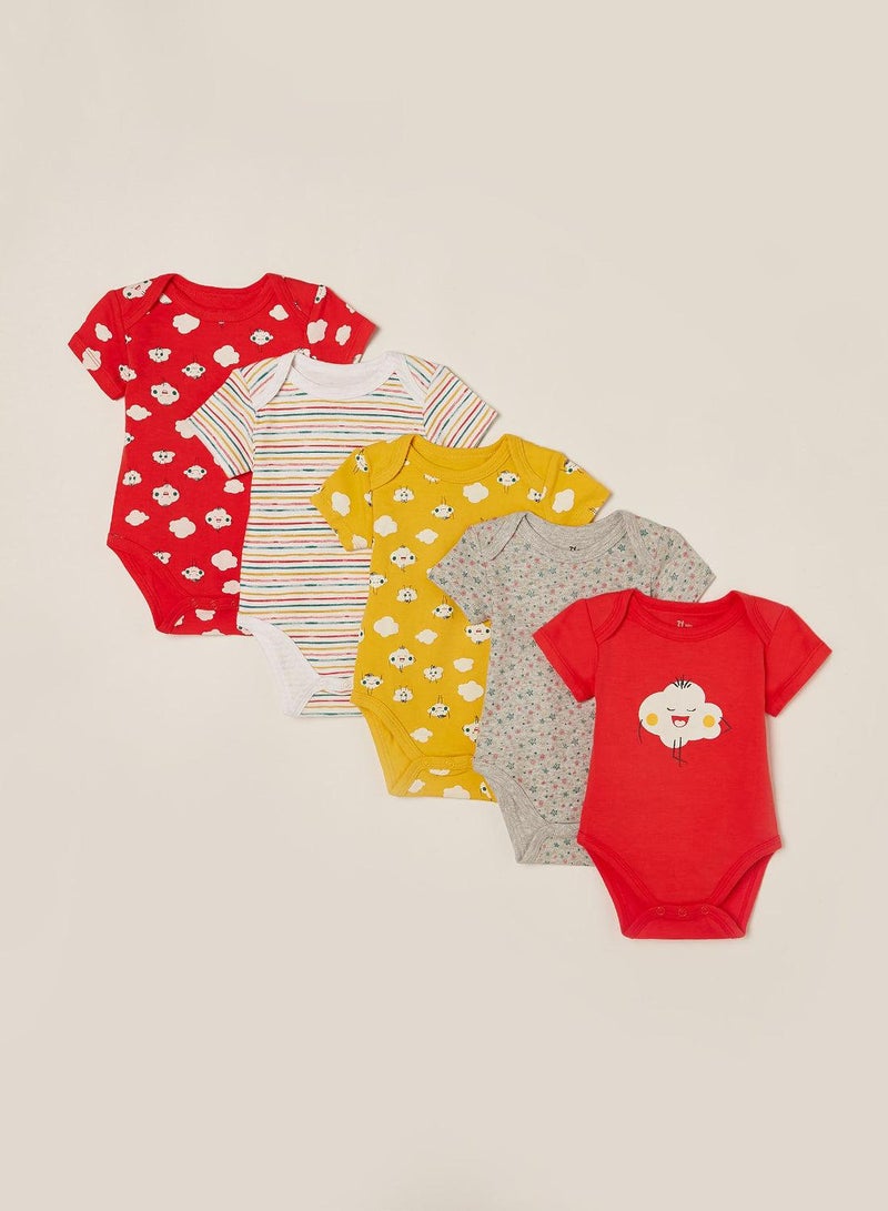 5 Bodysuits for Babies 'Elephant', Multicoloured