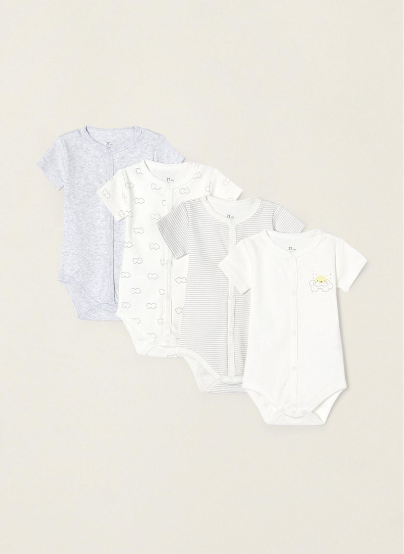 Zippy Pack 4 Cotton Bodysuits for Babies and Newborns Cloud