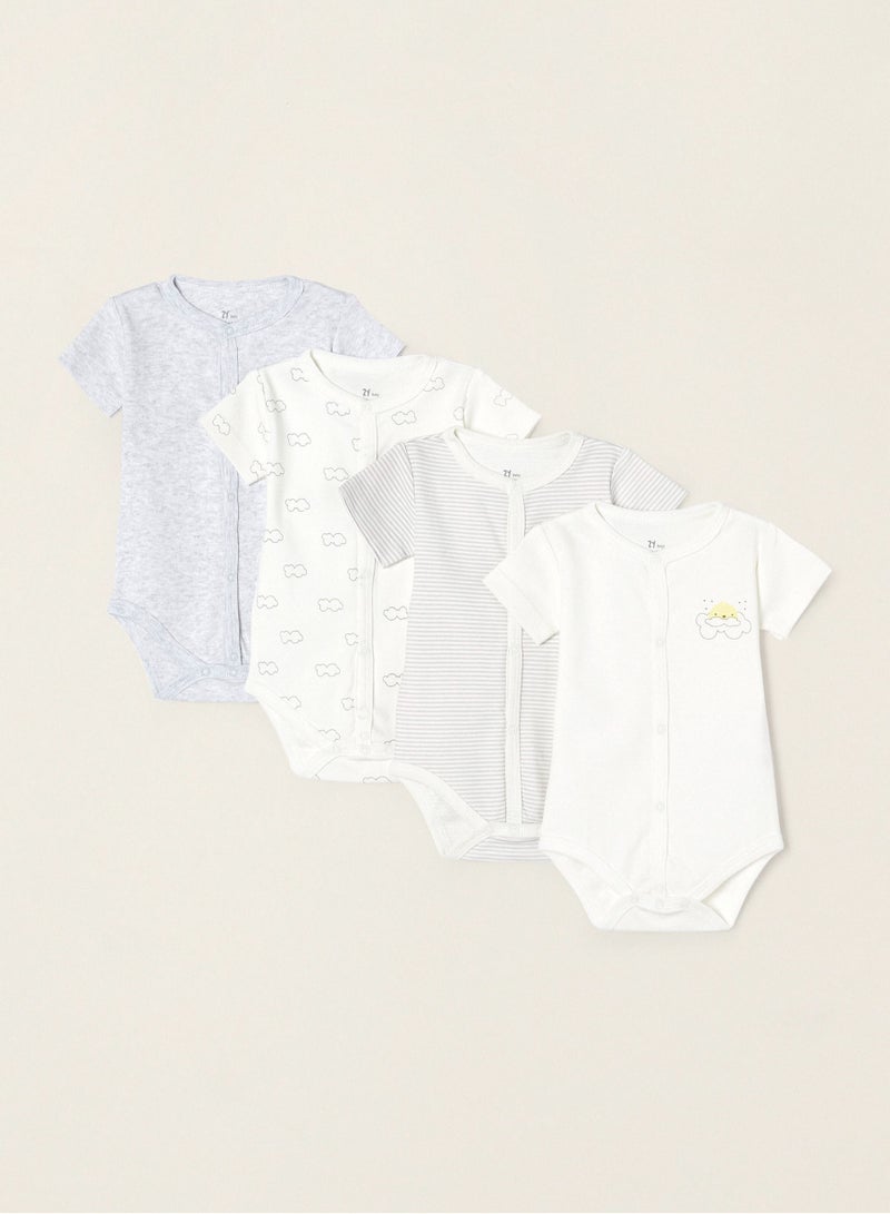 Zippy Pack 4 Cotton Bodysuits for Babies and Newborns Cloud