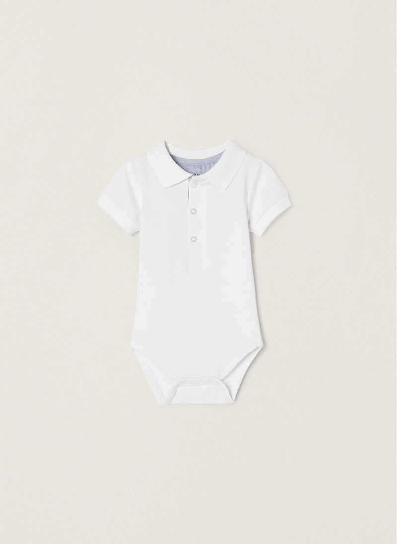 Zippy Short Sleeve Polo-Bodysuit In Cotton For Newborn Baby Boys