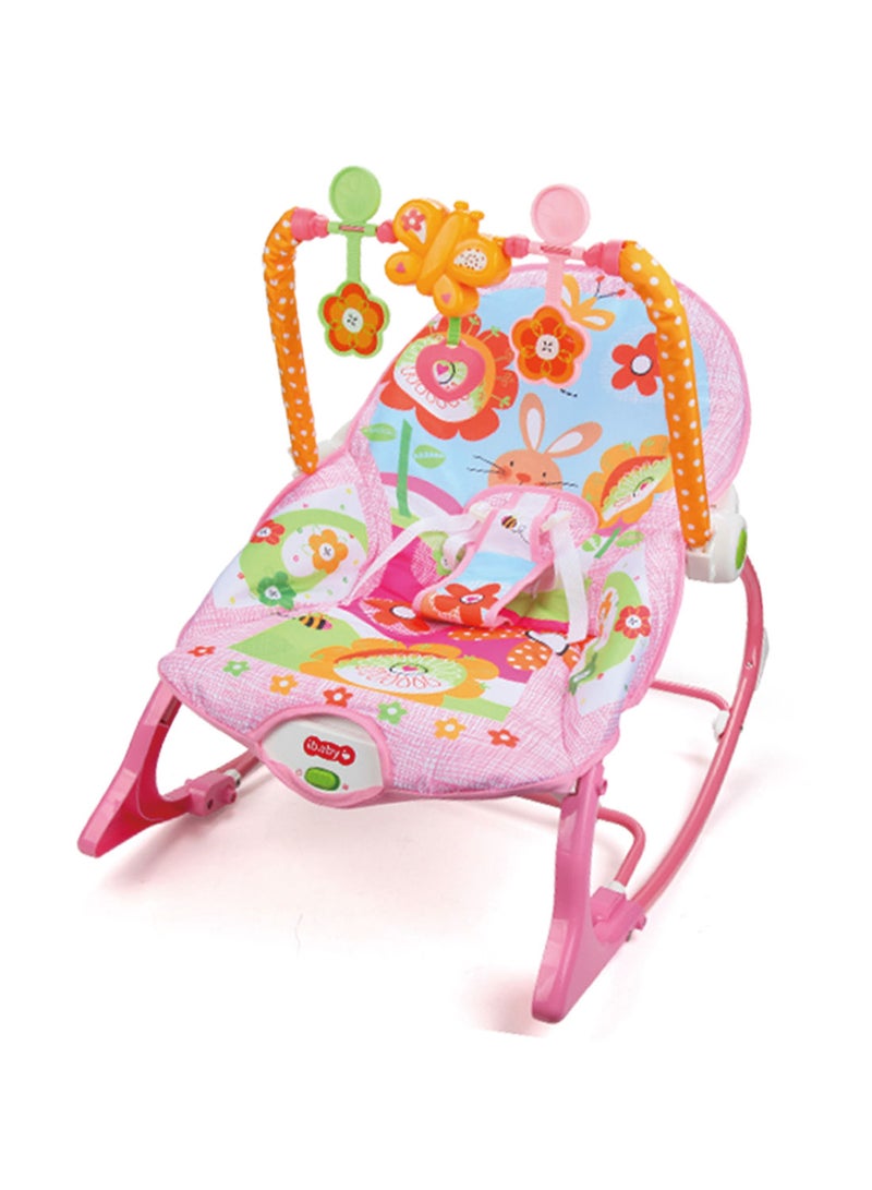 Multifunctional Baby Rockers, Cartoon Newborn Rocking Chair With Music And Toy, Can Sit And Lie, Baby Bouncer