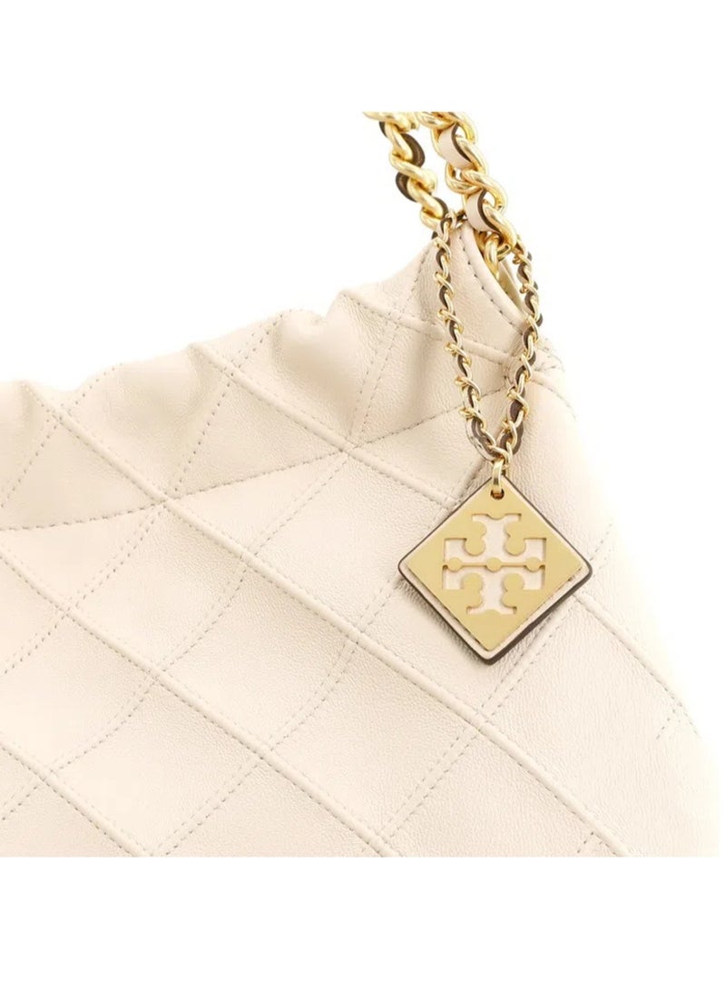 Tory Burch Fleming solid color checkered chain handbag shoulder bag