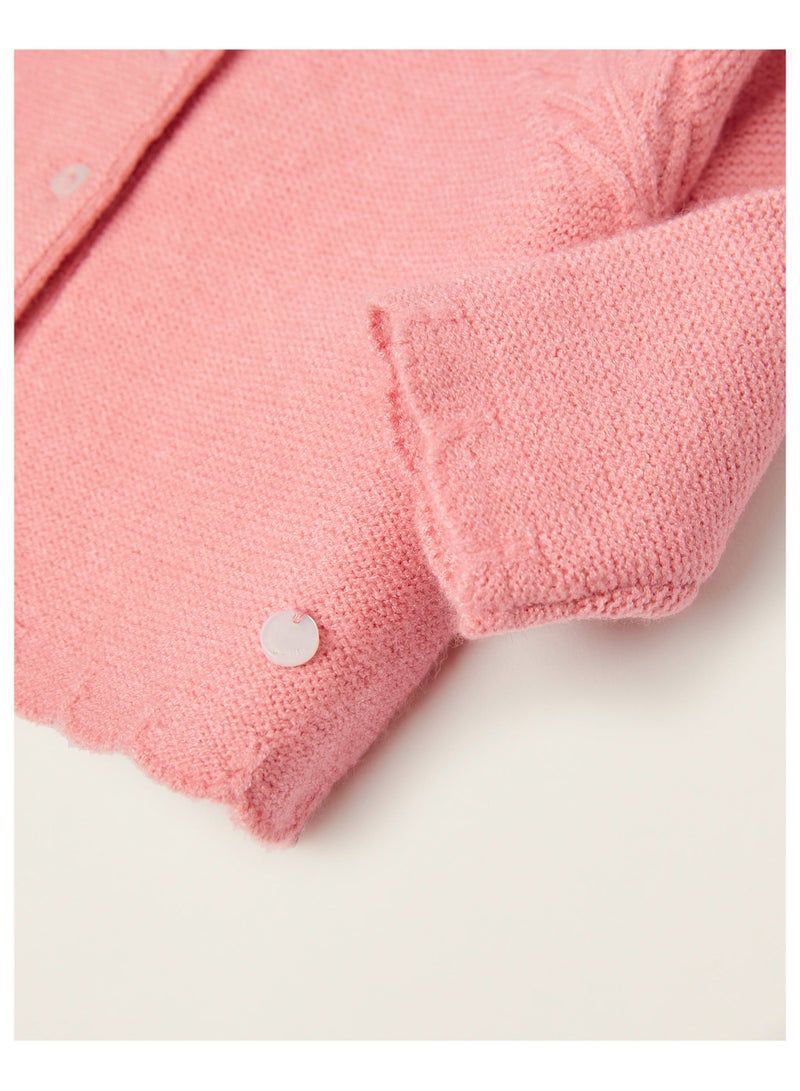 Cardigan for Newborn Baby Girls, Pink