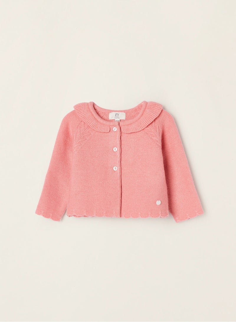 Cardigan for Newborn Baby Girls, Pink