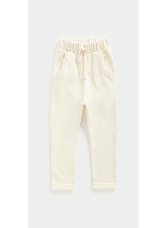 Cream Frill Joggers