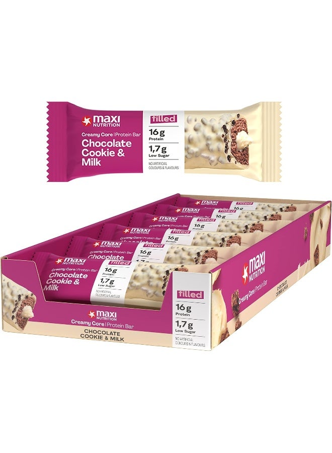 Chocolate Cookie And Milk Creamy Core Protein Bar 16G Protein Low Sugar Healthy Snack 12 Pcs 45Gms