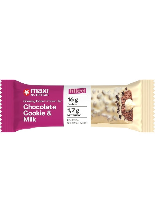 Chocolate Cookie And Milk Creamy Core Protein Bar 16G Protein Low Sugar Healthy Snack 12 Pcs 45Gms