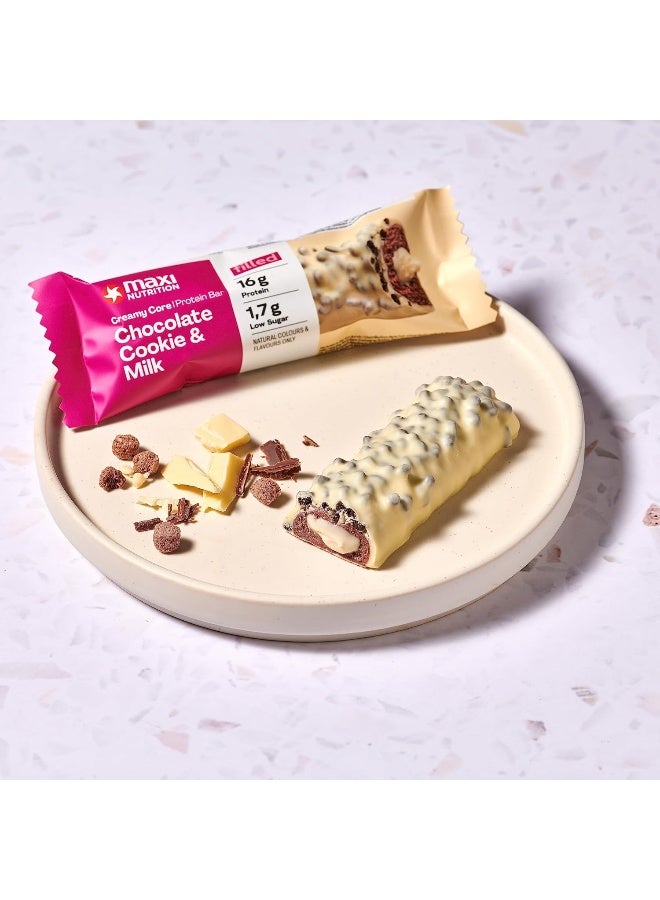 Chocolate Cookie And Milk Creamy Core Protein Bar 16G Protein Low Sugar Healthy Snack 12 Pcs 45Gms