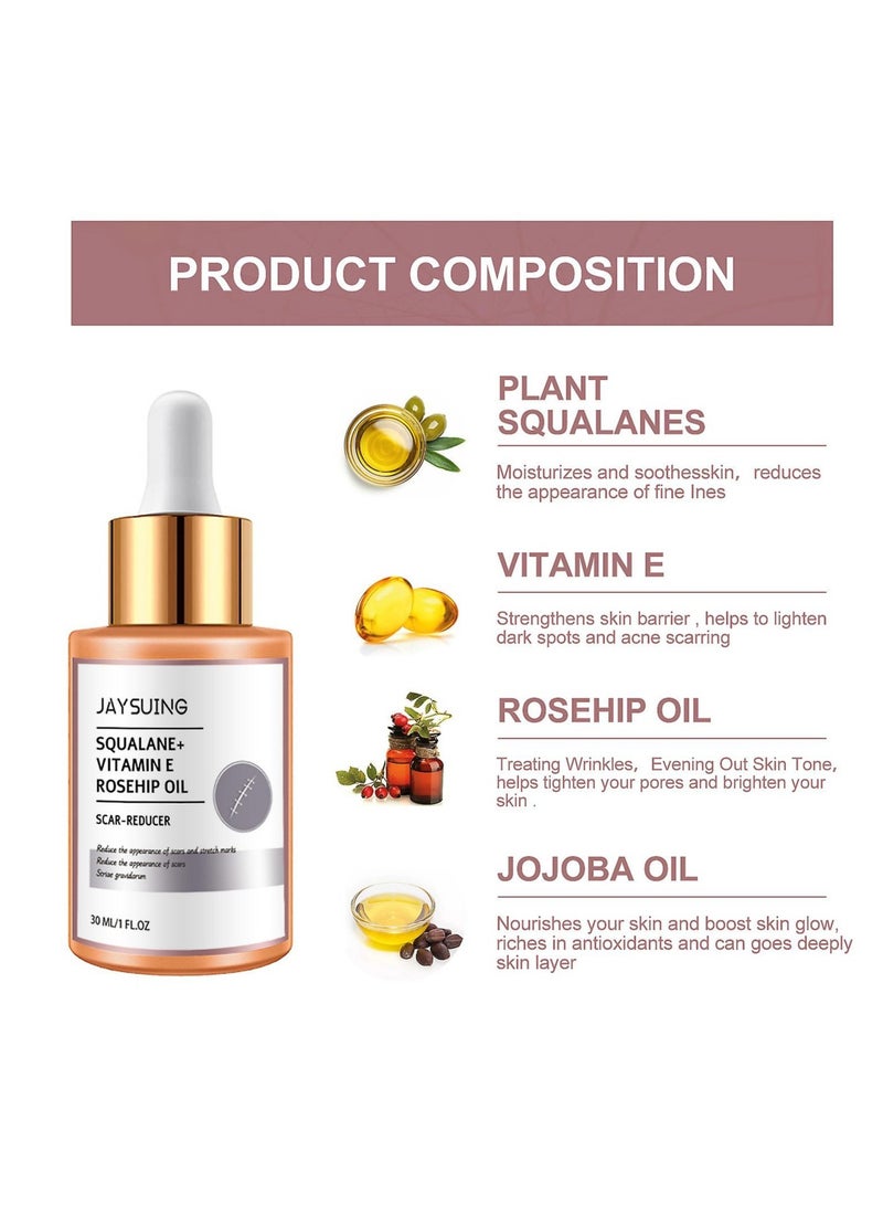 Squalane Vitamin E Rosehip Oil Fade Scars Repair Skin Essential Oil