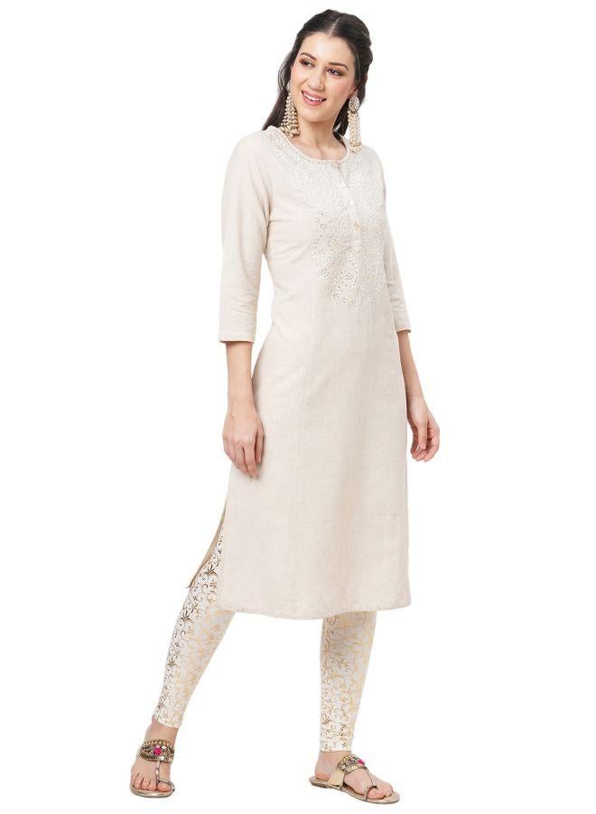 Self Sequins Embroidererd Kurti