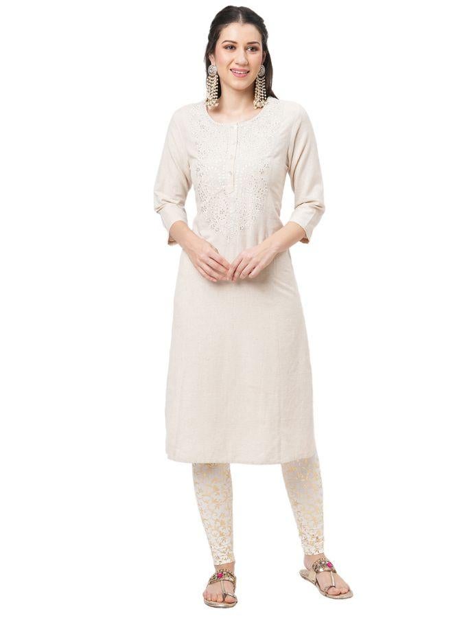 Self Sequins Embroidererd Kurti