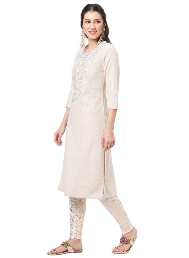 Self Sequins Embroidererd Kurti