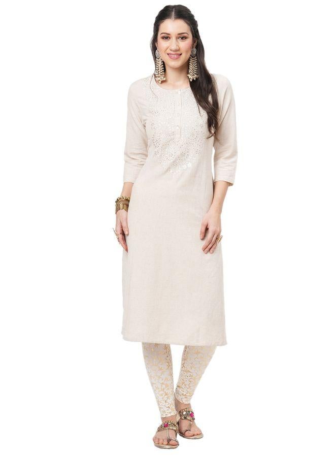 Self Sequins Embroidererd Kurti