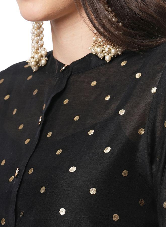 Polka Dot Chanderi Kurti