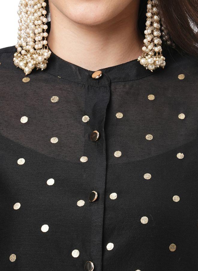 Polka Dot Chanderi Kurti