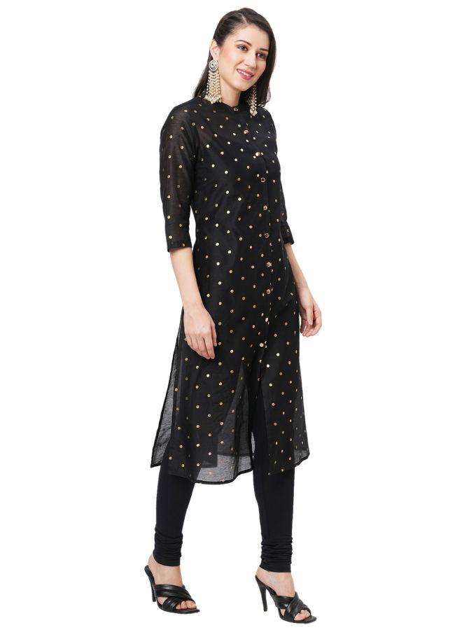 Polka Dot Chanderi Kurti