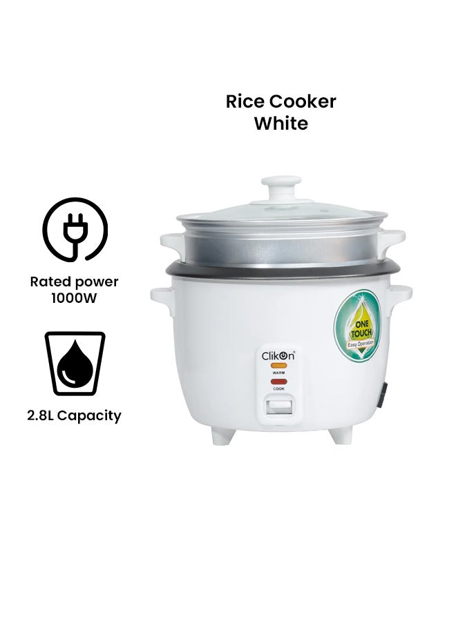 Aluminium Rice Cooker With Stremer 2.8 L 1000.0 W CK2128-N White