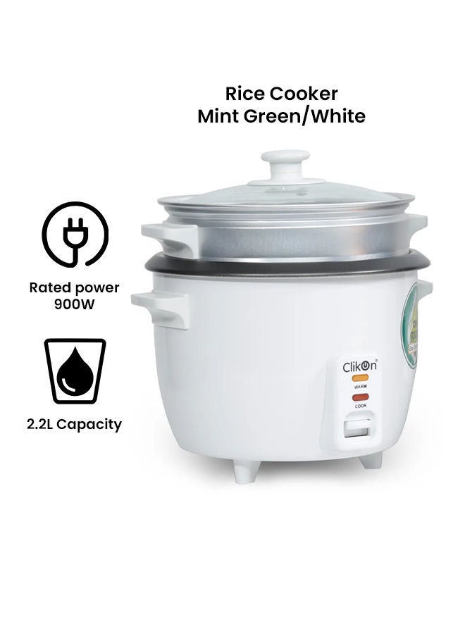 Rice Cooker with Steamer 2.2 L 900.0 W CK2129-N Mint Green/White