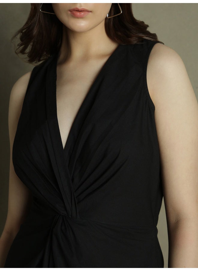 Knot Front Midi Dress