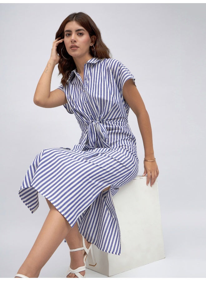 Striped Tie-Waist Dress