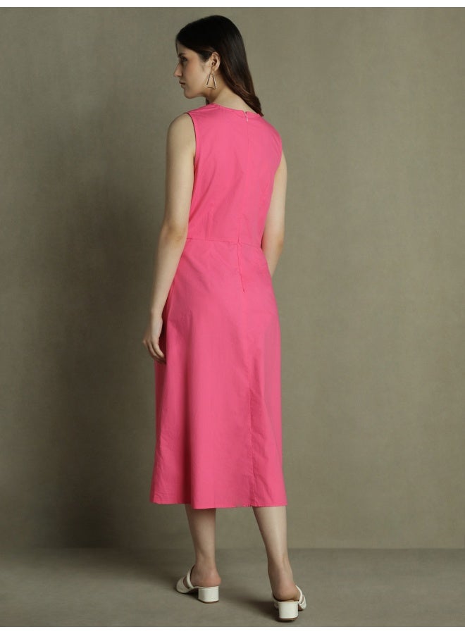 Twisted Cotton Midi Dress