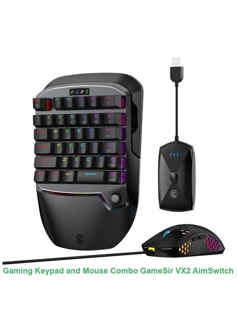 Gaming Keypad and Mouse Combo for GameSir VX2 AimSwitch 2.4G for Xbox Series X PS4 Xbox One Nintendo Switch, Game Console Converter with Full Keys Programmable for PUBG/Fortnite/COD