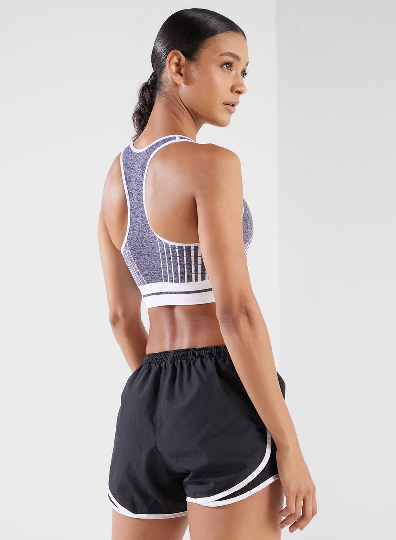 Graphic Racer Back Detail Sports Bra