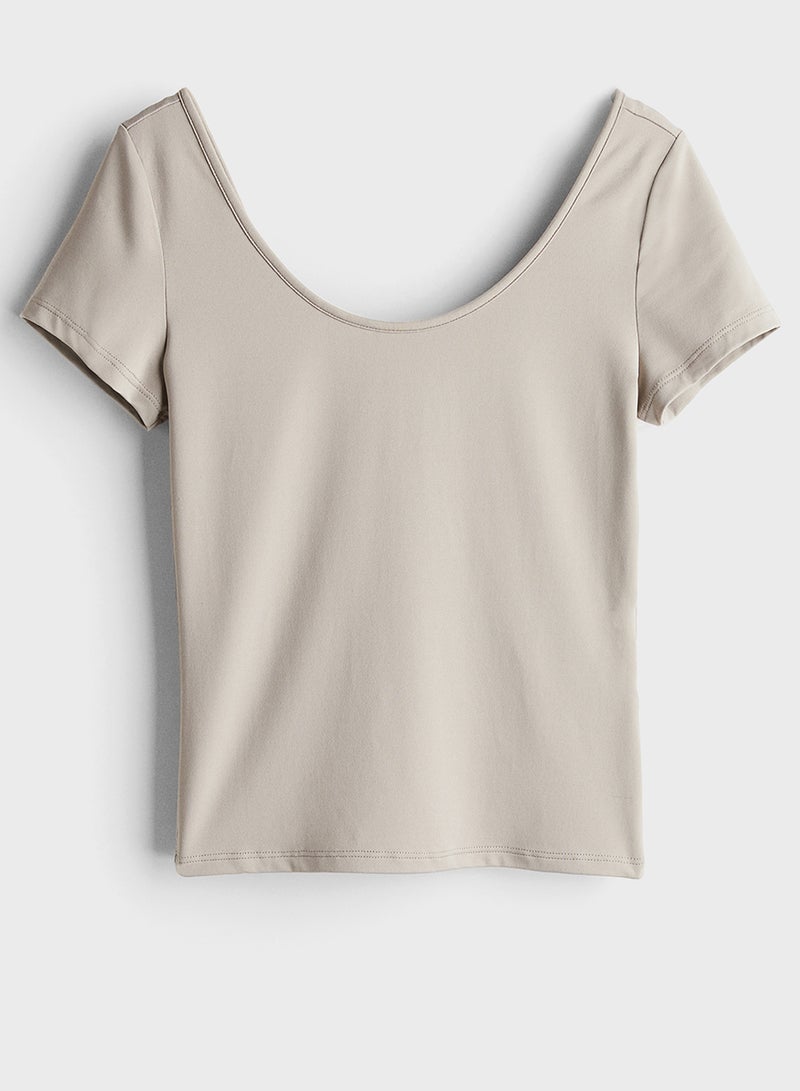 Scoop-Neck Microfibre Top