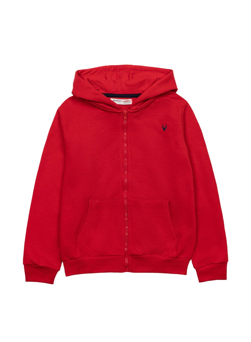 Kids Boys  Hooded Zip Thru With Embroidery