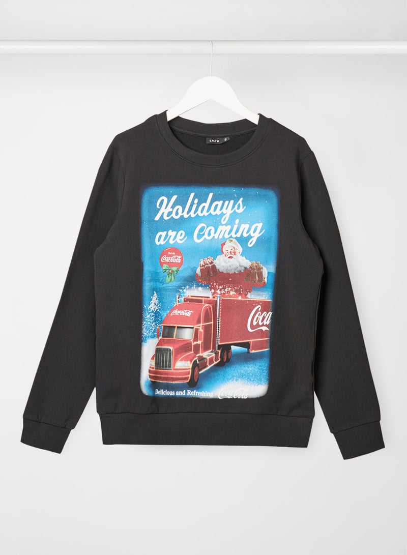 Teen Holiday Sweatshirt Black