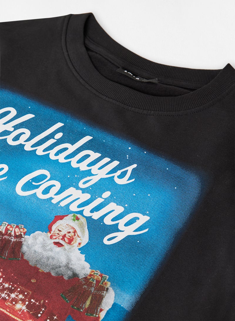 Teen Holiday Sweatshirt Black