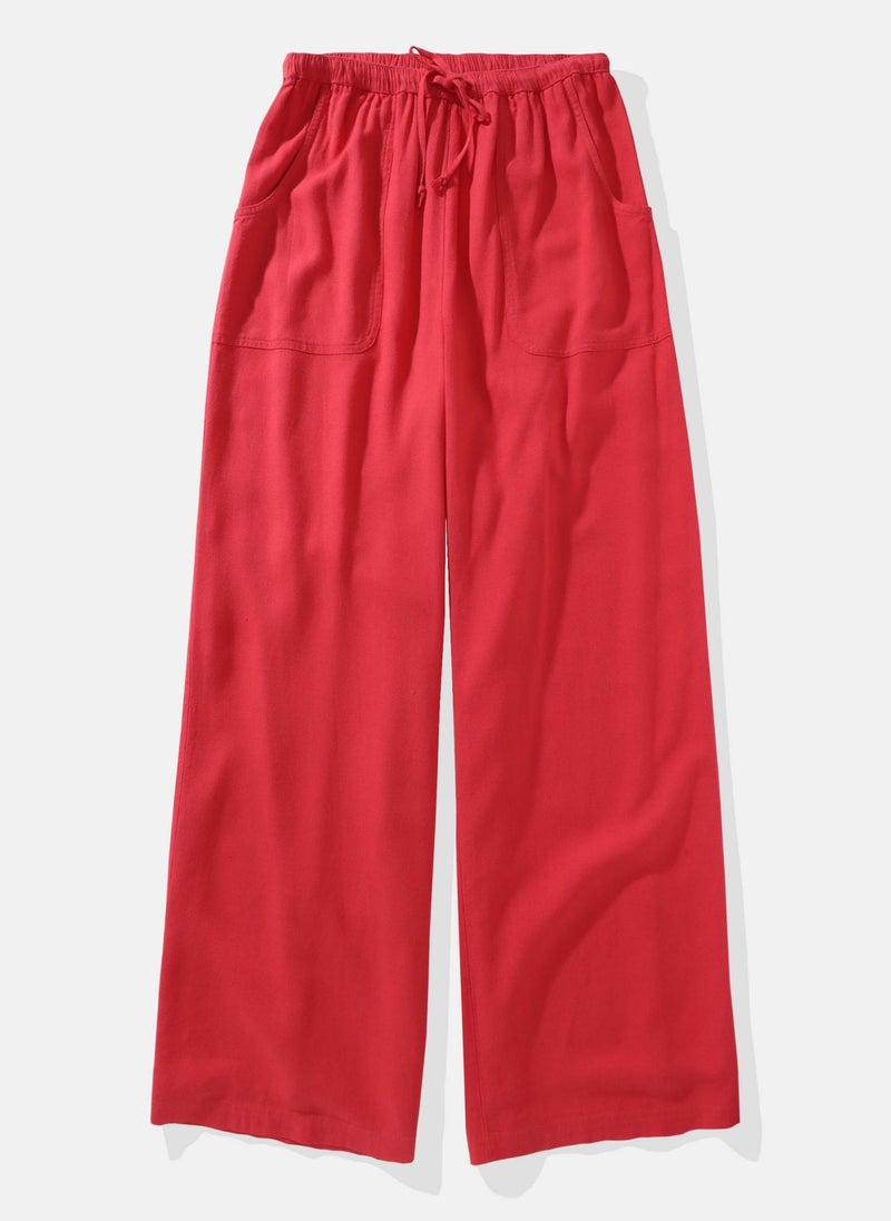 High Waist Wide Leg Drawstrings Pants