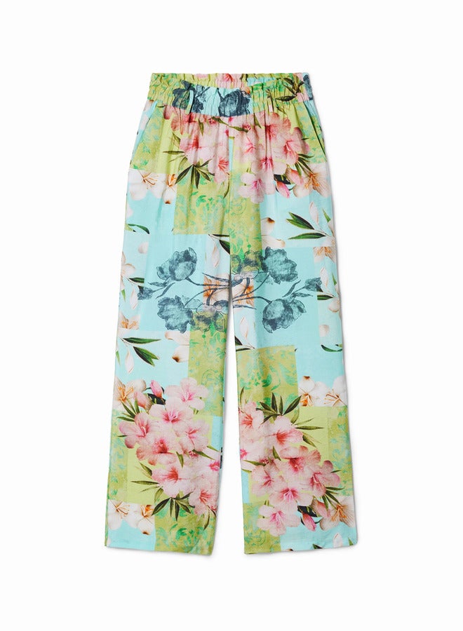 Long Flower Patchwork Trousers