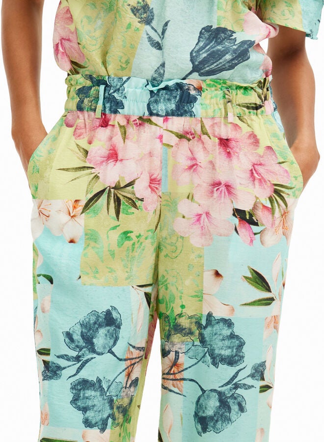 Long Flower Patchwork Trousers