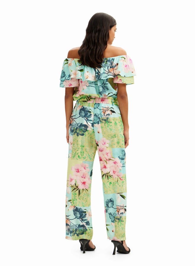 Long Flower Patchwork Trousers