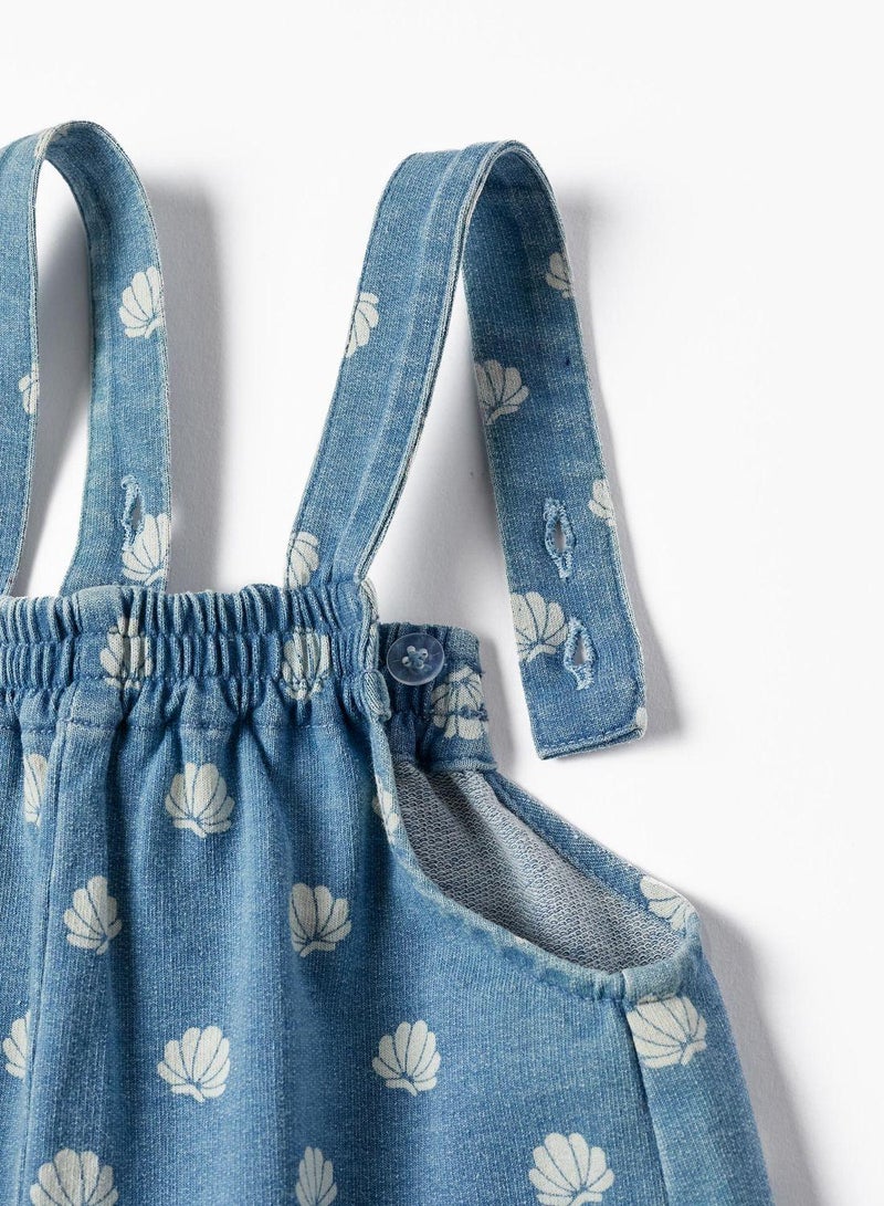 Denim Jumpsuit for Baby Girls 'Shells', Blue