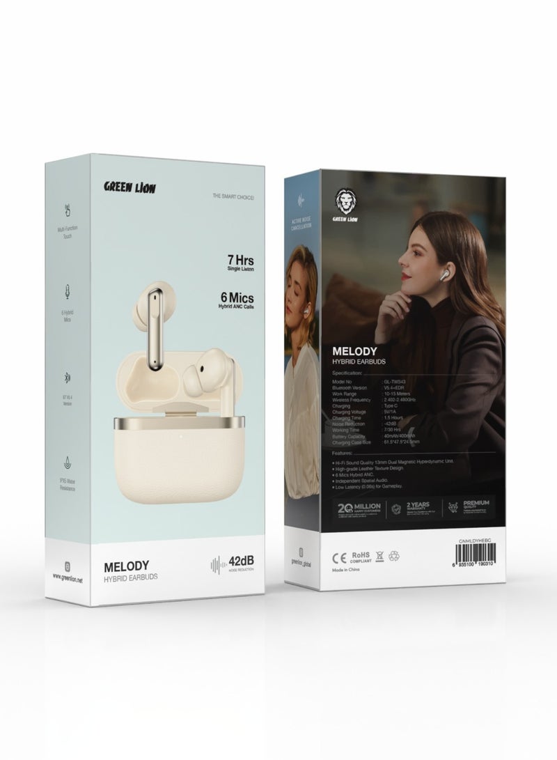 Melody Hybrid Earbuds - Beige